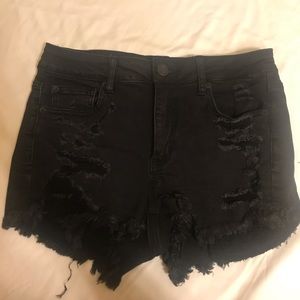 Distressed charcoal shorts